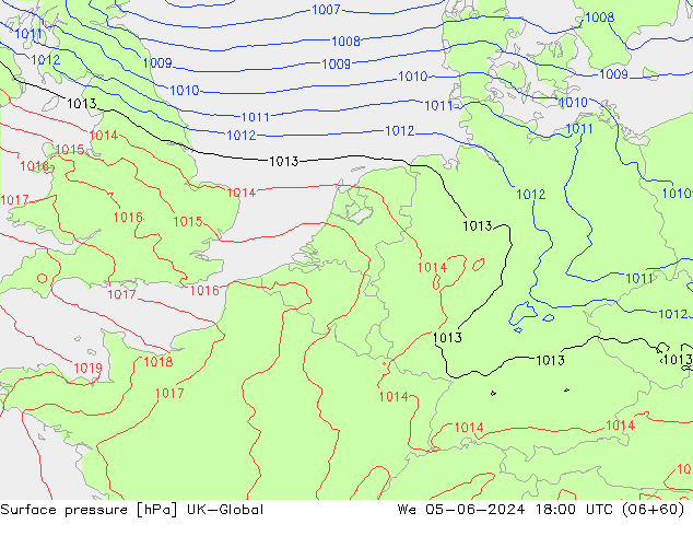 Yer basıncı UK-Global Çar 05.06.2024 18 UTC