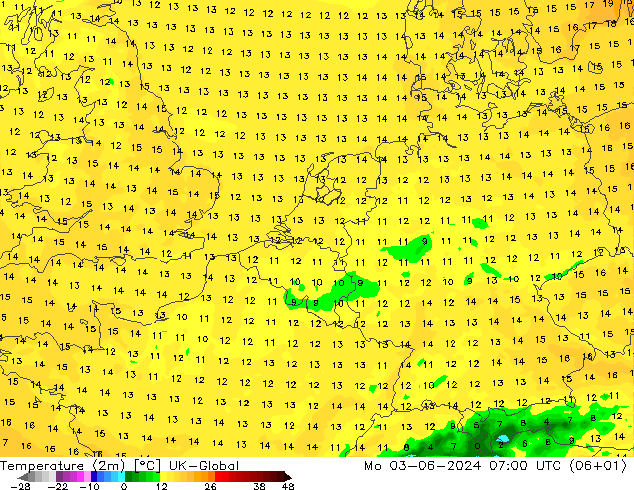 température (2m) UK-Global lun 03.06.2024 07 UTC