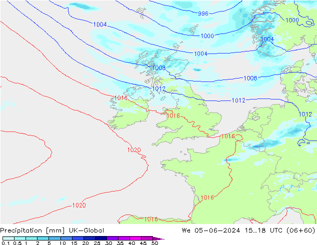 Precipitazione UK-Global mer 05.06.2024 18 UTC