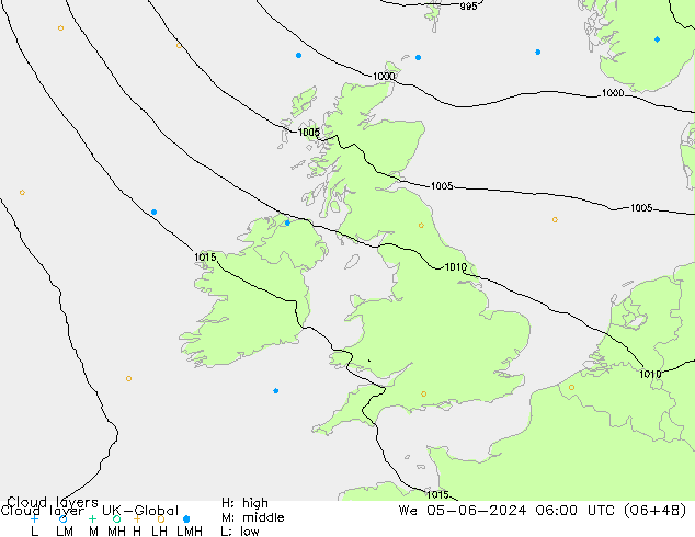 Cloud layer UK-Global Çar 05.06.2024 06 UTC