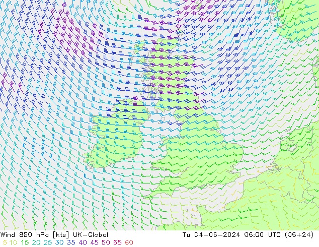  850 hPa UK-Global  04.06.2024 06 UTC