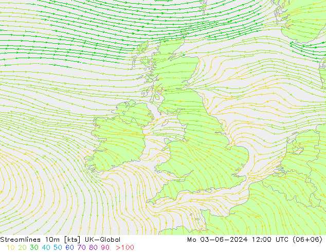 Streamlines 10m UK-Global Po 03.06.2024 12 UTC