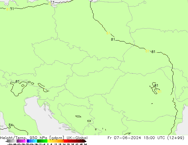 Height/Temp. 950 hPa UK-Global  07.06.2024 15 UTC