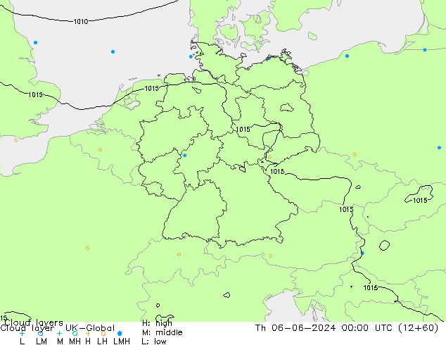 Cloud layer UK-Global чт 06.06.2024 00 UTC