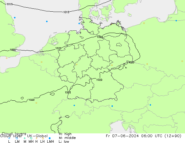 Cloud layer UK-Global ven 07.06.2024 06 UTC