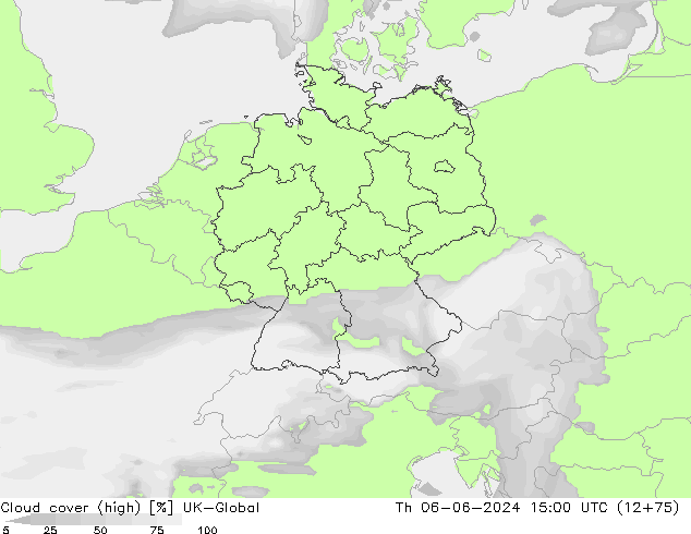 Nubes altas UK-Global jue 06.06.2024 15 UTC