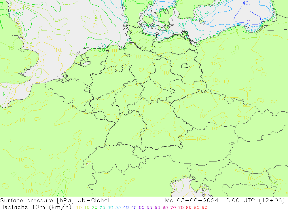 Isotachs (kph) UK-Global Mo 03.06.2024 18 UTC