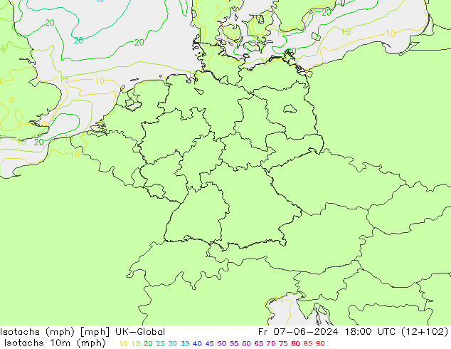 Isotachs (mph) UK-Global ven 07.06.2024 18 UTC