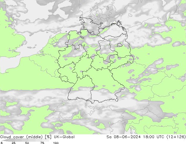 Bewolking (Middelb.) UK-Global za 08.06.2024 18 UTC