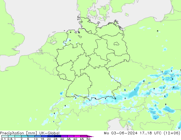 Précipitation UK-Global lun 03.06.2024 18 UTC