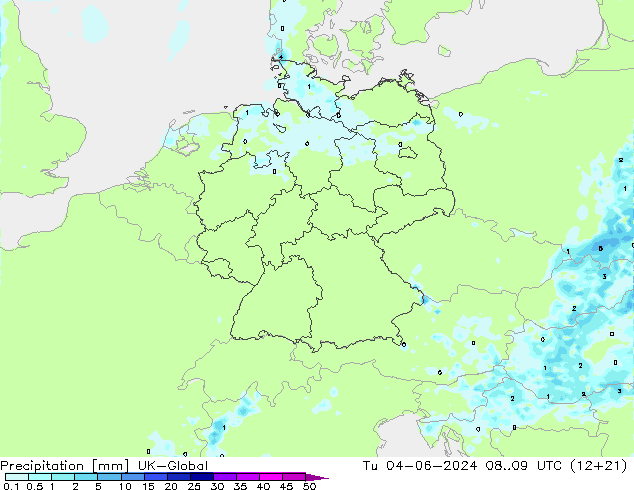 Srážky UK-Global Út 04.06.2024 09 UTC