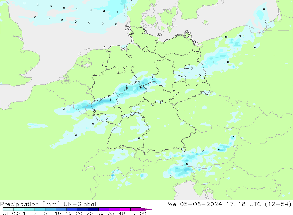 Yağış UK-Global Çar 05.06.2024 18 UTC