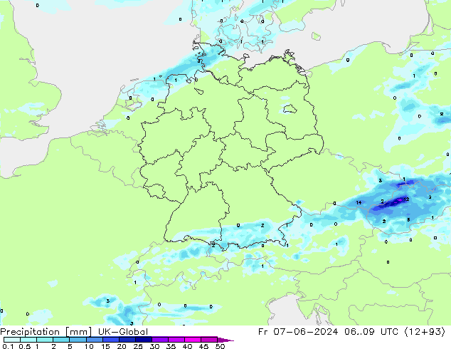 Precipitation UK-Global Fr 07.06.2024 09 UTC