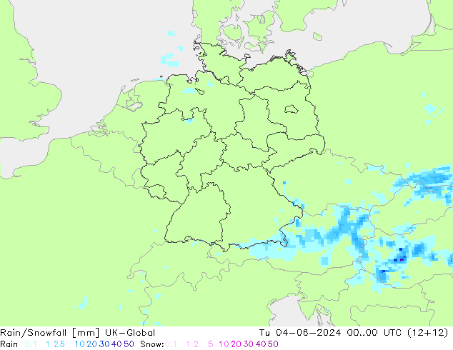 Rain/Snowfall UK-Global Tu 04.06.2024 00 UTC