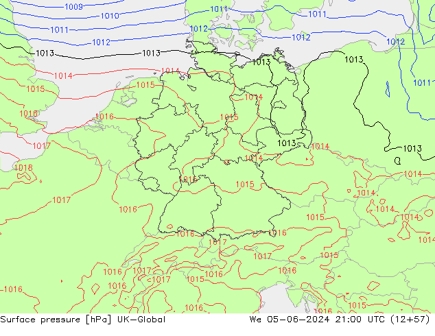 Surface pressure UK-Global We 05.06.2024 21 UTC