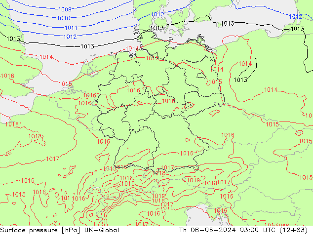 Surface pressure UK-Global Th 06.06.2024 03 UTC