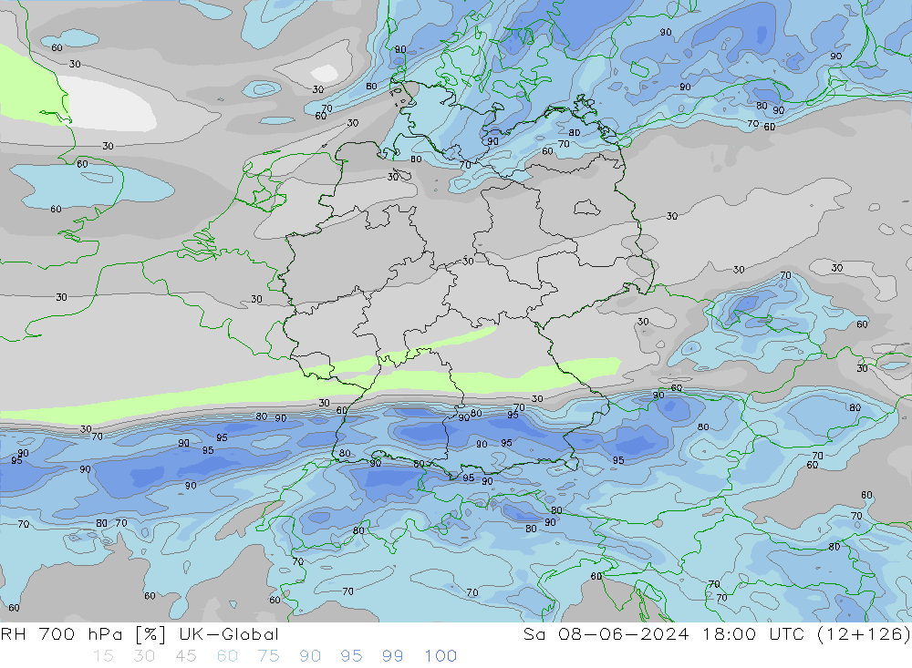 RH 700 гПа UK-Global сб 08.06.2024 18 UTC