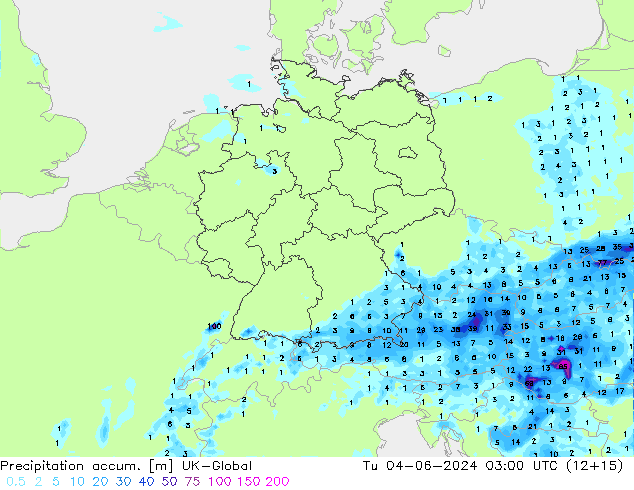 Precipitation accum. UK-Global mar 04.06.2024 03 UTC