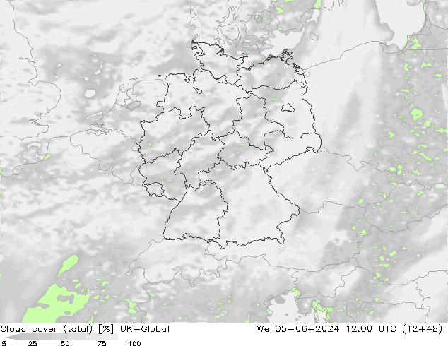 Wolken (gesamt) UK-Global Mi 05.06.2024 12 UTC