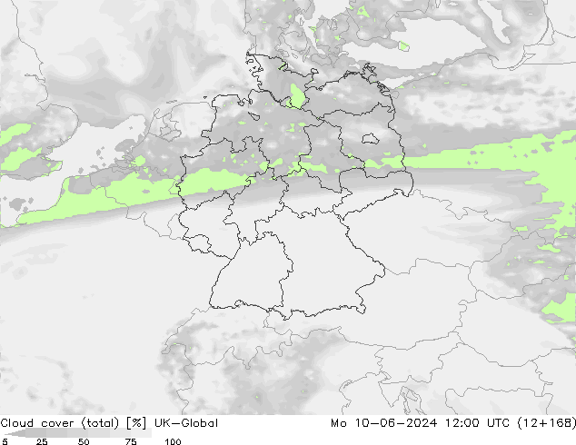 Bewolking (Totaal) UK-Global ma 10.06.2024 12 UTC