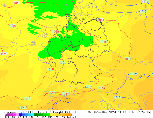 Schichtdicke 850-1000 hPa UK-Global Mo 03.06.2024 18 UTC