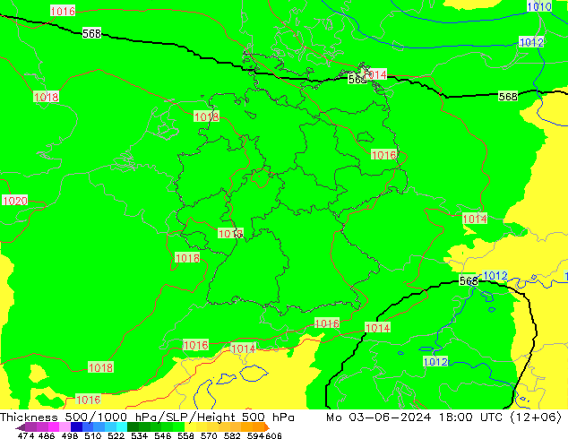 500-1000 hPa Kalınlığı UK-Global Pzt 03.06.2024 18 UTC