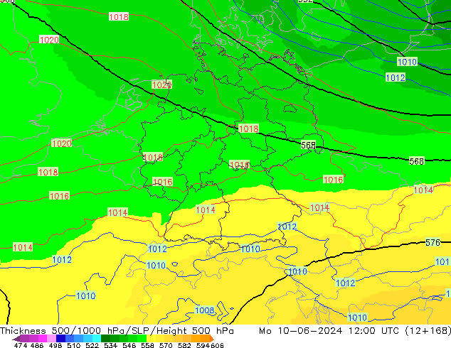 Thck 500-1000hPa UK-Global Mo 10.06.2024 12 UTC