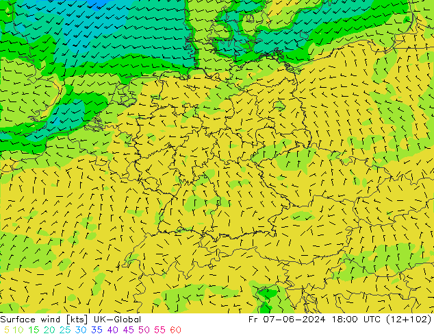 Rüzgar 10 m UK-Global Cu 07.06.2024 18 UTC