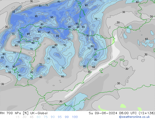RH 700 hPa UK-Global nie. 09.06.2024 06 UTC