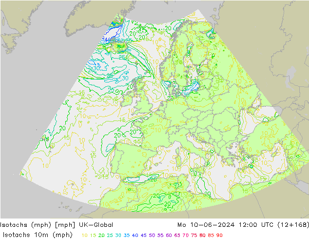 Isotachen (mph) UK-Global Mo 10.06.2024 12 UTC