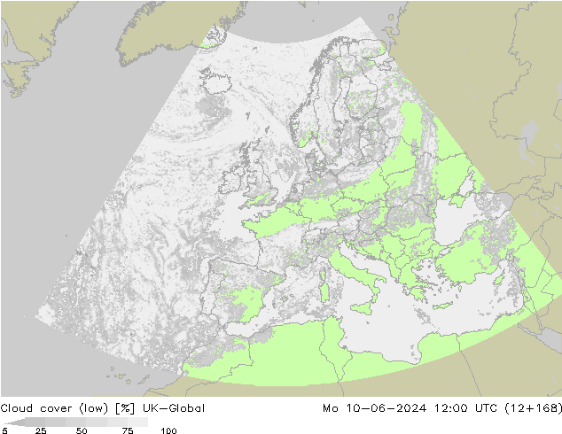 zachmurzenie (niskie) UK-Global pon. 10.06.2024 12 UTC