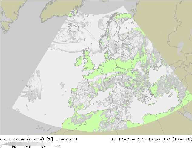 Cloud cover (middle) UK-Global Mo 10.06.2024 12 UTC