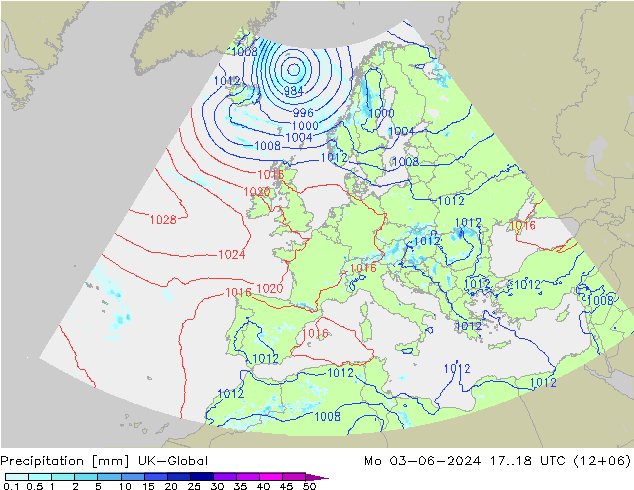 Precipitación UK-Global lun 03.06.2024 18 UTC