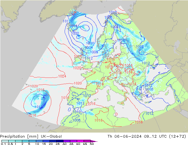 Precipitation UK-Global Th 06.06.2024 12 UTC