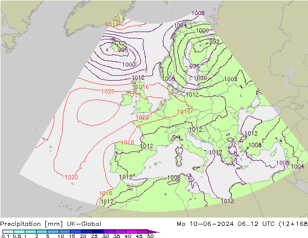 Precipitation UK-Global Mo 10.06.2024 12 UTC