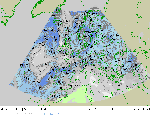 850 hPa Nispi Nem UK-Global Paz 09.06.2024 00 UTC