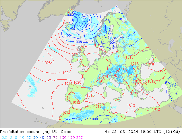 Precipitation accum. UK-Global Mo 03.06.2024 18 UTC