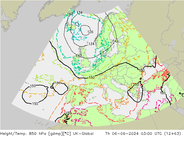 Height/Temp. 850 hPa UK-Global gio 06.06.2024 03 UTC