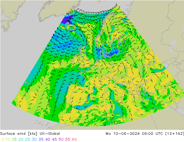 Rüzgar 10 m UK-Global Pzt 10.06.2024 06 UTC