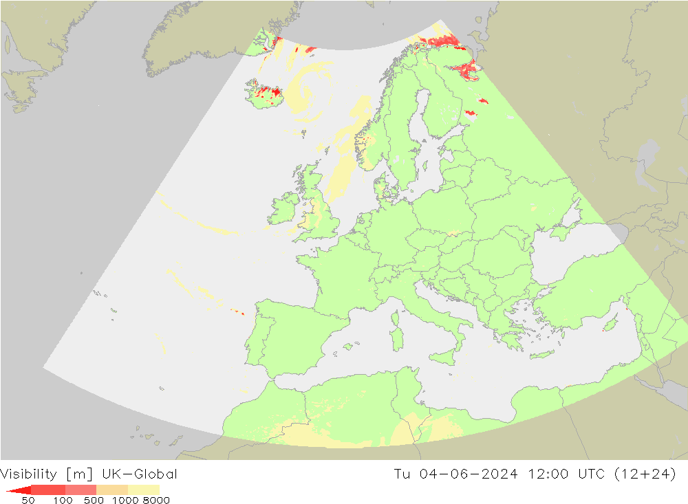 能见度 UK-Global 星期二 04.06.2024 12 UTC