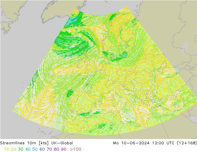 Stromlinien 10m UK-Global Mo 10.06.2024 12 UTC