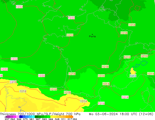 Schichtdicke 700-1000 hPa UK-Global Mo 03.06.2024 18 UTC