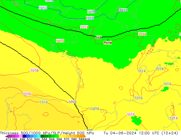 Thck 500-1000hPa UK-Global mar 04.06.2024 12 UTC