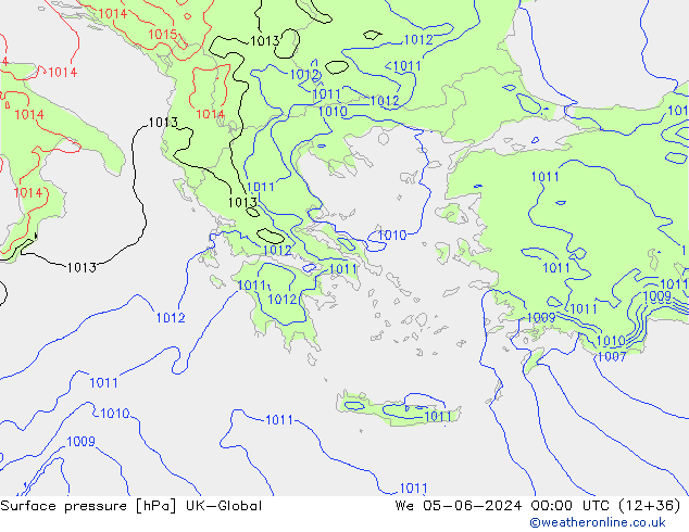 Surface pressure UK-Global We 05.06.2024 00 UTC