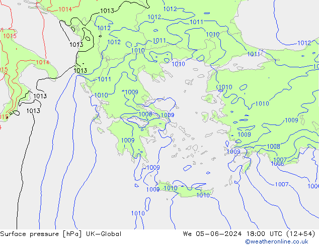 Surface pressure UK-Global We 05.06.2024 18 UTC