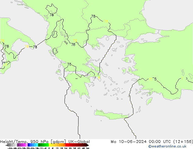 Height/Temp. 950 hPa UK-Global Po 10.06.2024 00 UTC