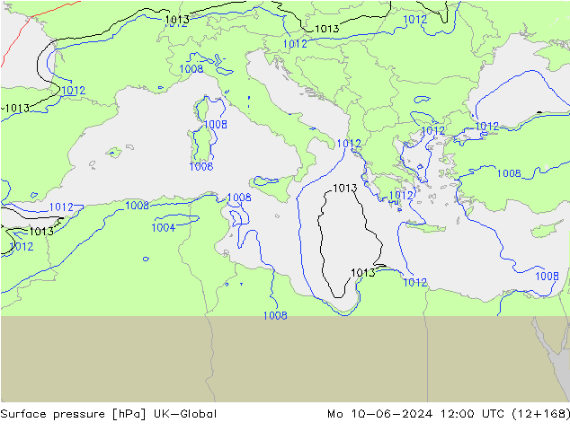 pressão do solo UK-Global Seg 10.06.2024 12 UTC
