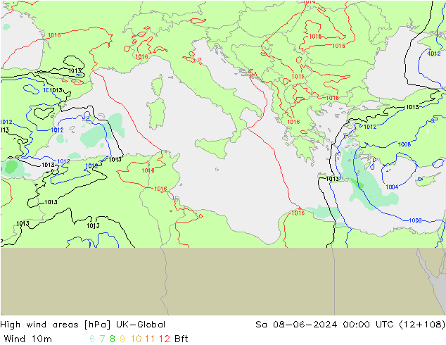 High wind areas UK-Global So 08.06.2024 00 UTC