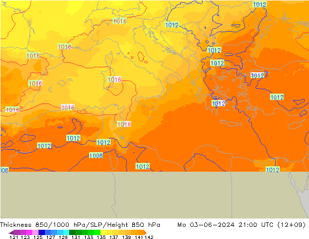 Thck 850-1000 hPa UK-Global lun 03.06.2024 21 UTC