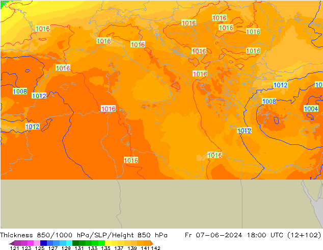 Thck 850-1000 hPa UK-Global Pá 07.06.2024 18 UTC